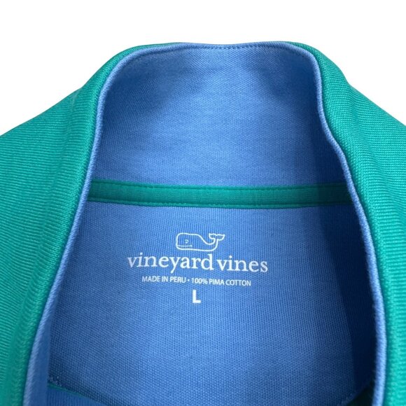 Vineyard Vines Men's 1/4 Zip LS Pullover Top 100% Pima Cotton, Size L - Picture 5 of 8